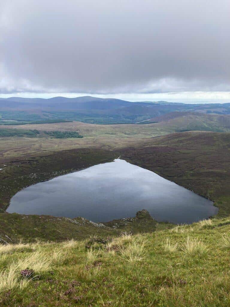 Lough ouler also known as the heart shaped lake. Hike up Tonlagee peak in co.Wicklow for this view.