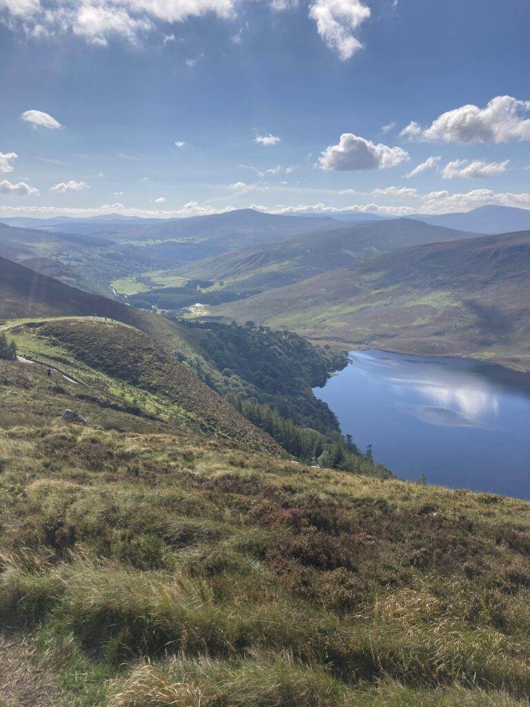 Djouce mountain walk. Looking down on lough tay. Also known as Guinness lake 